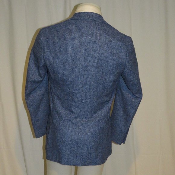 Suitsupply Hudson Fratelli Silk Cashmere Blue Weave Two Button Blazer 38R - Picture 9 of 12